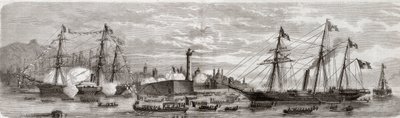 Tweede Italiaanse Onafhankelijkheidsoorlog, Italiaanse Campagne van 1859: Napoleon III (1808-1873) in de haven van Genua 12/05/1859 - Aankomst van de Fransen in Genua, 12 mei door Unknown artist