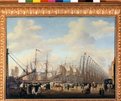 Geheime vloot van Napoleon I naar Vlissingen (Nederlandse haven) voor de poging tot invasie van Engeland. Begin 19e eeuw. Amsterdam, Maritiem Museum door Unknown artist