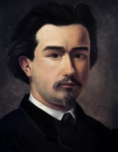 Zelfportret van Clément Ader (1841-1925), Franse ingenieur en uitvinder, 