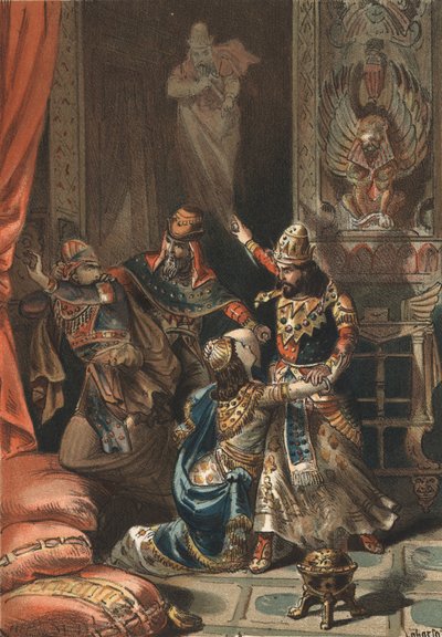 Semiramis, legendarische koningin van Assyrië en Babylonië en haar zoon Ninias door Unknown artist