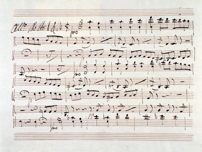 Bladmuziek voor Ali Baba, opera door Luigi Cherubini door Unknown artist