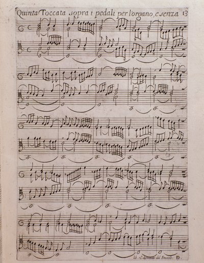 Bladmuziekpagina van Tweede boek van toccate door Girolamo Frescobaldi door Unknown artist