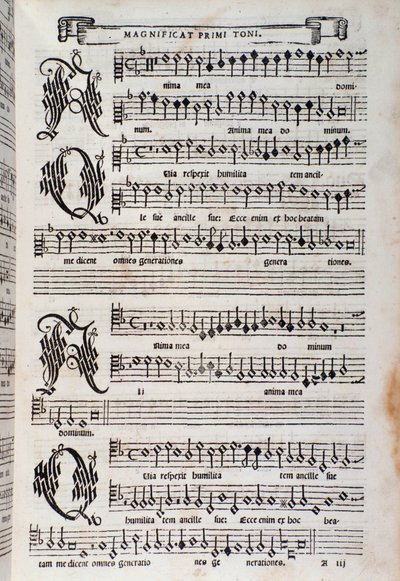Bladmuziekpagina van het Magnificat door Giovanni Animuccia door Unknown artist