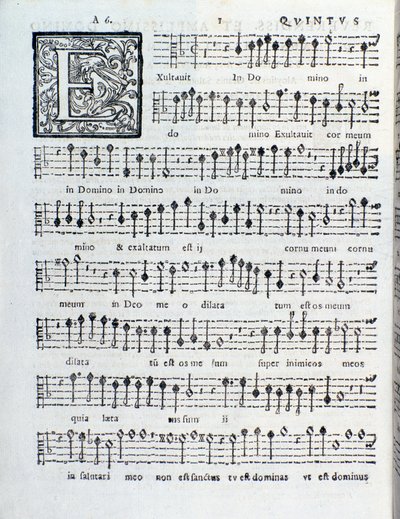 Bladmuziekpagina van het tweede boek van Sacrae symphoniae door Giovanni Gabrieli door Unknown artist