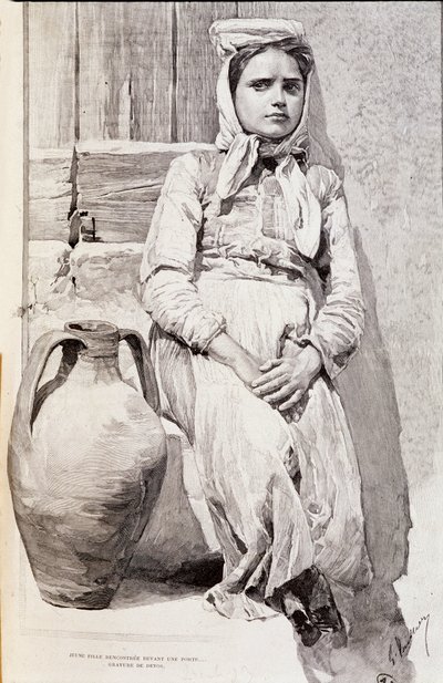 Siciliaans meisje door Unknown artist