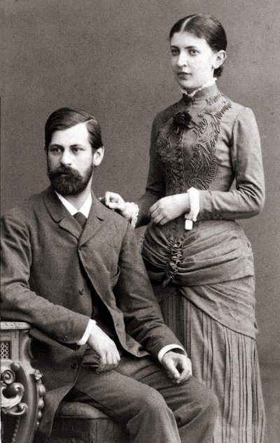 Sigmund Freud en zijn vrouw Bernays Martha in juni 1885 door Unknown artist