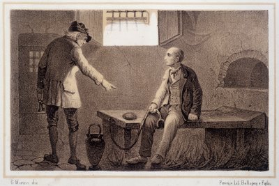 Silvio Pellico (1789 - 1854) overgebracht naar de vesting van Spielberg (Spilberk) - in 