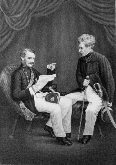 Sir Colin Campbell en Generaal-majoor Mansfield door Unknown artist