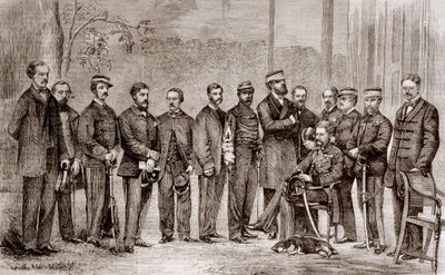 Sir James Hope Grant (1808-1875), een Britse soldaat en zijn staf tijdens de Tweede Opiumoorlog, die duurde van 1856 tot 1860 door Unknown artist