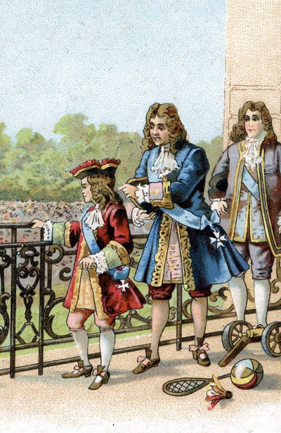 Sire, al deze mensen zijn van u. zei de maarschalk van Villeroi tegen Lodewijk XV kind. door Unknown artist