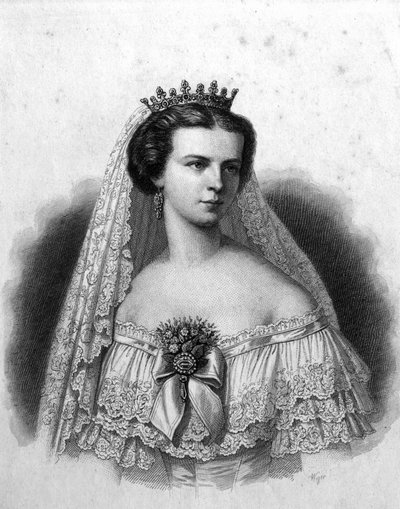 Sissi: Elizabeth van Wittelsbach of Elizabeth van Oostenrijk, Keizerin van Oostenrijk en Hongarije (1837-1898) door Unknown artist