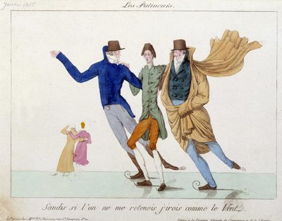Schaatsers - humoristische tekening door Unknown artist