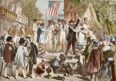 Slavenverkoop in Richmond in de Verenigde Staten in 1864 door Unknown artist