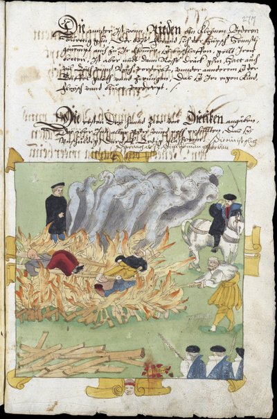 De verbranding van drie heksen in Baden op 4 november door Unknown artist