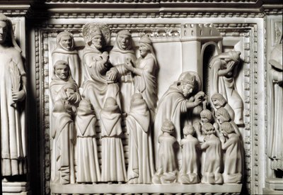 Sint-Augustinus ark met de relieken van de heilige (detail) door Unknown artist