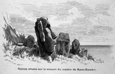 Beelden op Paaseiland (Rapa Nui), Polynesië door Unknown artist