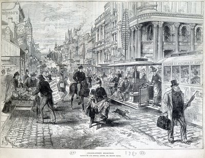 Straatscènes, Collins Street in Melbourne in 1889 door Unknown artist