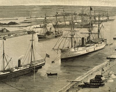Suezkanaal, Port-Said, Egypte door Unknown artist
