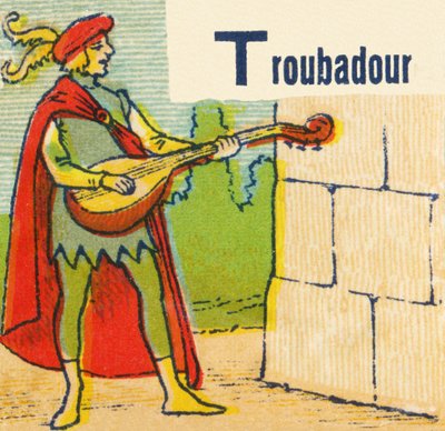 T als Troubadour door Unknown artist