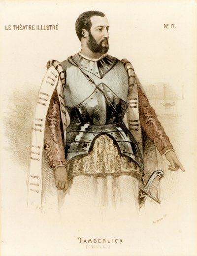 Tamberlick als Otello door Rossini Enrico Tamberlik (prent) door Unknown artist