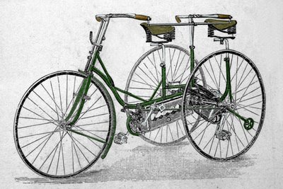 Tandem driewielermodel door Unknown artist