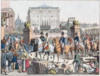 De geallieerde troepen marcheren Parijs binnen op 31 maart door Unknown artist