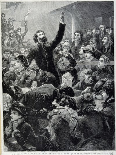 Het Leger des Heils - Distributie bij het hoofdkwartier van Whitechapel Road in 1881 door Unknown artist