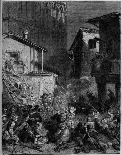 De Slag bij Cremona was een slag van de Spaanse Successieoorlog die plaatsvond op 1 februari 1702 tussen Frankrijk en Oostenrijk - La Bataille de Cremone (Cremona) of Verrassing van Cremona op 1 februari 1702 in Cremona (Noord-Italië) tussen de Fransen door Unknown artist