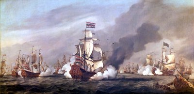 De Slag van de Vier Dagen van 11 tot 14 juni 1666 tijdens de Tweede Engels-Nederlandse Oorlog. door Unknown artist