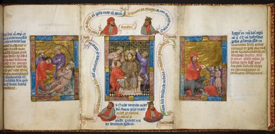 De dronkenschap van Noach; de bespotting van Christus; kinderen die de profeet Elisa bespotten. door Unknown artist
