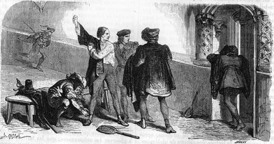 De hertog van Orléans speelt het spel van palmen in de Hallen van Parijs. door Unknown artist