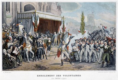 De inschrijving van vrijwilligers, 22 juli door Unknown artist