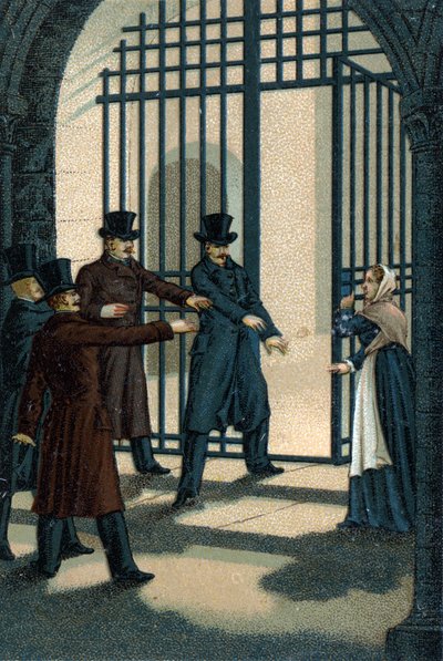 De vier sergeanten (Bories, Pomier, Raoulx en Goudin) van La Rochelle beschuldigd onder de Restauratie van het willen omverwerpen van de monarchie en geguillotineerd in 1822. Hun misdaad is het behoren tot de Charbonnerie (Carboneria). door Unknown artist