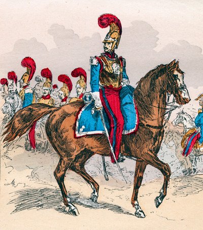 Het Franse leger onder het bewind van Louis Philippe van 1830 tot 1848 - Franse karabiniers - Gravure uit 1882 in 