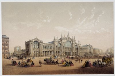 Het Gare du Nord - lithografie, 19e eeuw door Unknown artist