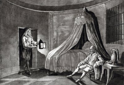 De IJzeren Masker in zijn gevangenis op het eiland Sainte-Marguerite door Unknown artist