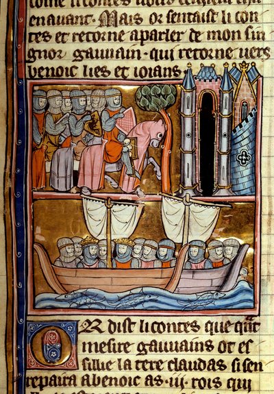 De ridders vertrokken voor de kruistocht door Unknown artist