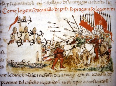 De ridders van Pisa wonnen tegen de infanterie van Lucca in 1397 - in 