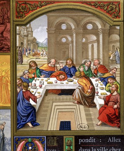 Het Laatste Avondmaal - reproductie van een Italiaans document (ca. 1500) door Unknown artist