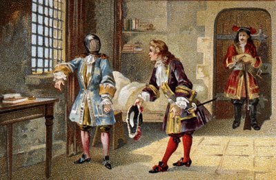 De man met het ijzeren masker, een interne staatsgevangene van 1679 tot 1703 in het fort van het eiland Sainte Marguerite. door Unknown artist