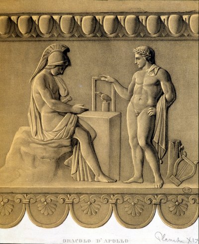 Het Orakel van Apollo - facsimile van een Grieks bas-reliëf door Unknown artist
