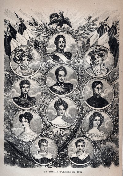 De familie Orleans in 1830 - Louis Philippe door Unknown artist