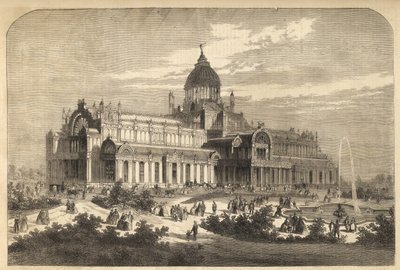 Het Paleis van Industrie in Amsterdam in 1864 (verwoest door een brand in 1929) - Nederland, Amsterdam. Het Paleis voor Volksvlijt door Unknown artist