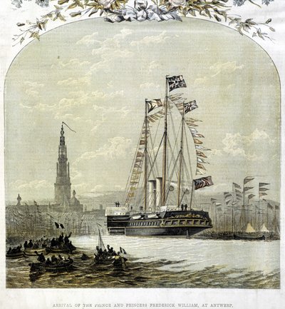 De haven van Antwerpen in 1858 door Unknown artist