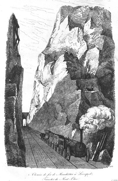 De Spoorlijn van Liverpool naar Manchester: De Greppel van de Olijfberg door Unknown artist