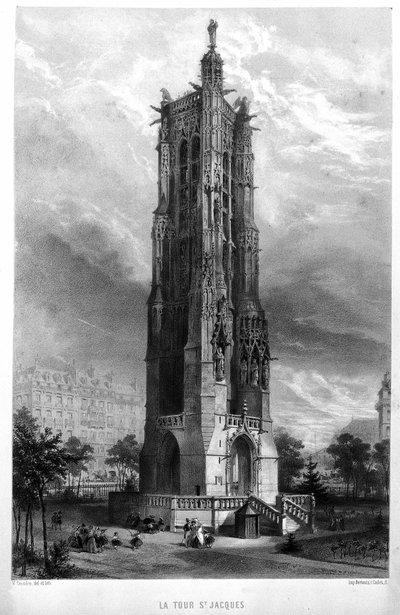 De Saint Jacques Toren in Parijs in de 19e eeuw door Unknown artist
