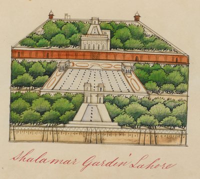 De Shalimar Tuinen, 5 mijl ten oosten van Lahore door Unknown artist