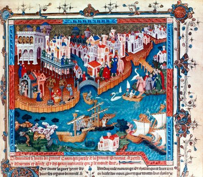 De Venetiaanse ontdekkingsreiziger Marco Polo verliet de stad Venetië met zijn vader en oom in 1271: hij ging naar het Verre Oosten en nam de Zijderoute door Unknown artist
