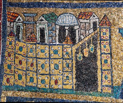 Het visioen van het hemelse Jeruzalem (detail) door Unknown artist