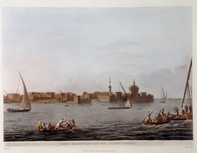 De muren en haven van Aboukir (voormalige Canopus) - in "Gezichten in Egypte, Palestina en andere delen van het Ottomaanse Rijk" door Unknown artist